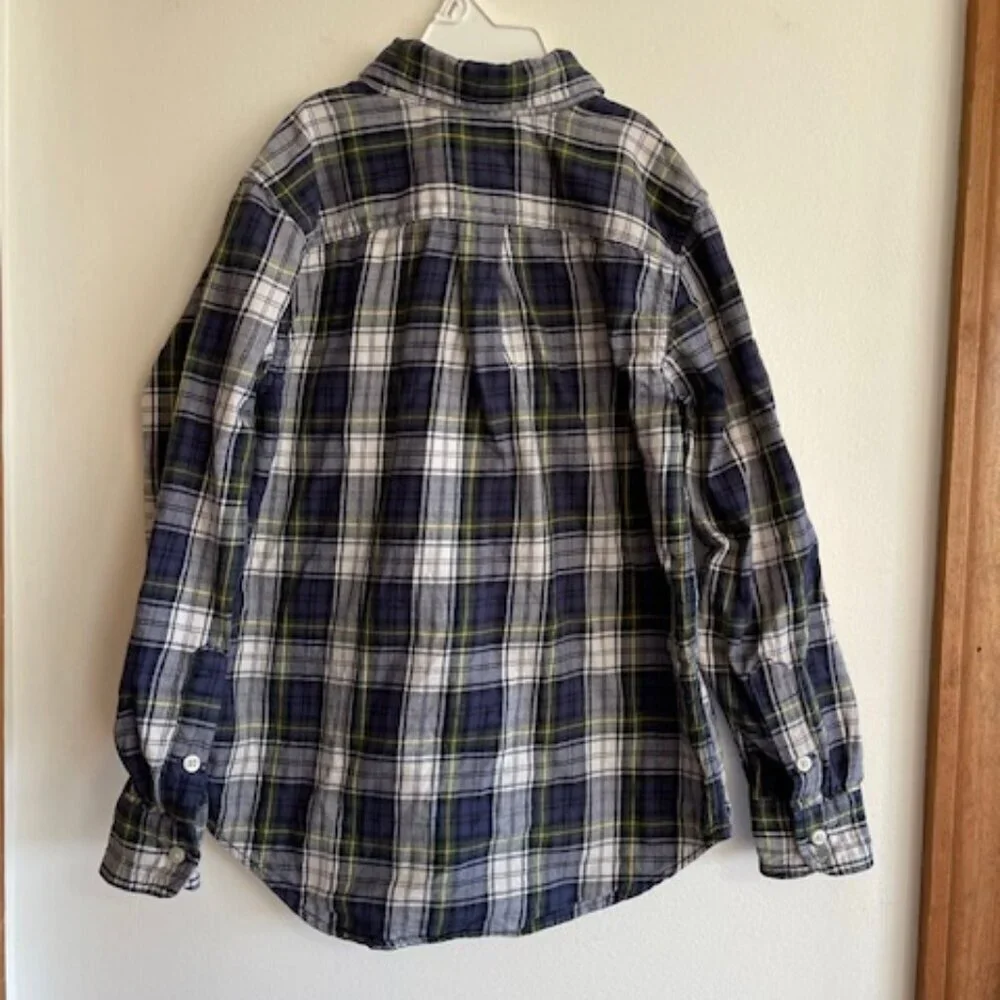 RALPH LAUREN Boys Blue Plaid Tartan Button Down Shirt Long Sleeve 6